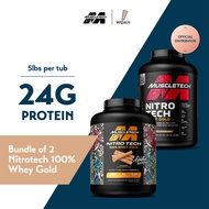 [Bundle of 2] MuscleTech NitroTech 100% Whey Gold (5lbs x 2)