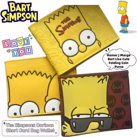 The Simpsons Homer J Marge Bart Lisa Creative Cute Folding Coin Purse Animation Peripheral Cartoon S