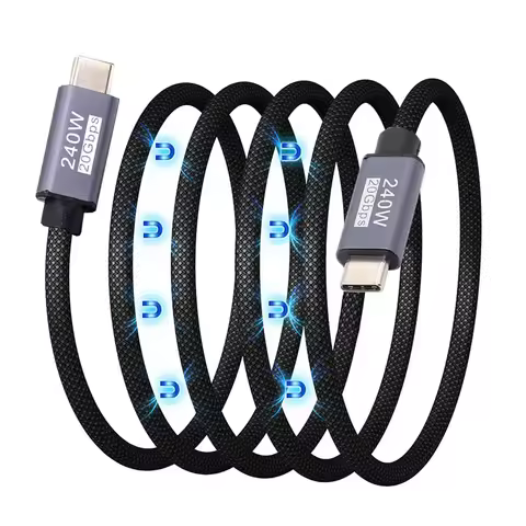 USB C Magnetic Cable USB4.0 Type C 20Gbps PD3.1 240W 8K 5K 4K Data Fast Charging Extension Cable