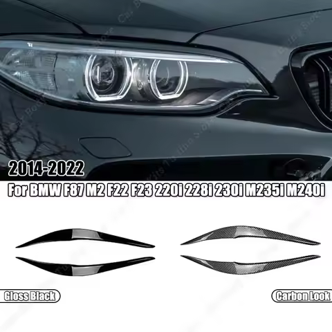 2Pcs Evil Headlight Eyebrows Eyelid Cover Stickers For BMW F87 M2 F22 F23 220i 228i 230i M235i M240i