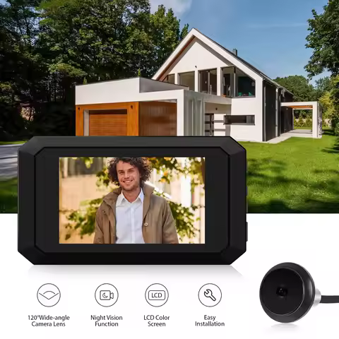 3.97-inch Peephole Camera for Apartment Door 2MP LCD Digital Peephole Viewer 120 Degree Color Infrar