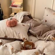 Pure Cotton Quilt Full Style Good Cartoon Style Fresh Cotton ins Small Naked Sleeping Four-Piece Set
