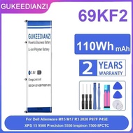 Laptop Battery 69KF2 110Wh For Dell Alienware M15 M17 R3 2020 P87F P45E Xps 15 9500 Precision 5550 I