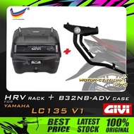 SET KOMBO KOTAK/BOX GIVI B32NB-ADV TOP CASE + GIVI YAMAHA LC135 V1 HRV HEAVY DUTY RACK