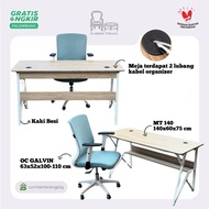 MEJA GAMING MEJA KOMPUTER MEJA LAPTOP MEJA KERJA KANTOR MEJA BELAJAR 140 CM MEJA KAKI BESI KURSI KER