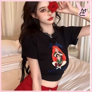 ROUND-NECKLACE CROPTOP WITH TWO SISTERS PRINTED - TN26MC