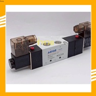 4V330C-10. 12-24-220v 5-/3-Way Pilot Double Center Solenoid Valve (Port 3/8"). Model: 4V330C-10.