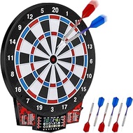 Electronic Dartboard, Decorative Electronic Dartboard Cabinet [6 Bronze Soft-Tip Arrows], Profession