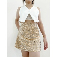 Press Now Glitter Short Skirt