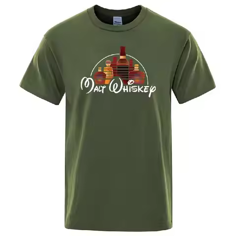Summer Men T-shirt Cotton Blend Funny Malt Whiskey Print Summer Loose O-neck Cool T Shirt for Men Sh