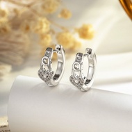 1 Piece Fashionable Cool Style Hoop Earrings Zircon Heart Paperclip Ear Stud Flat Back Earring Huggi