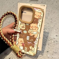Hug Heart Butter Bear High-End Texture Phone Case, Suitable for All iPhone Models: 16, 11, 12, 13, 1