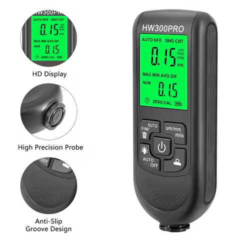 HW300PRO Thickness Gauge for Cars Film Automatic Thickness Gauge 0-2000UM Fe NFE Coating Meter Autom