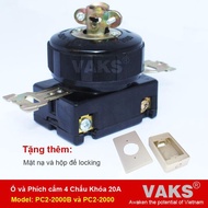 [HCM]Bộ phích cắm (PC2-2000) và ổ cắm locking (PC2-2000B) 3 pha 4 chấu khóa 20A + tặng mặt nạ và hộp