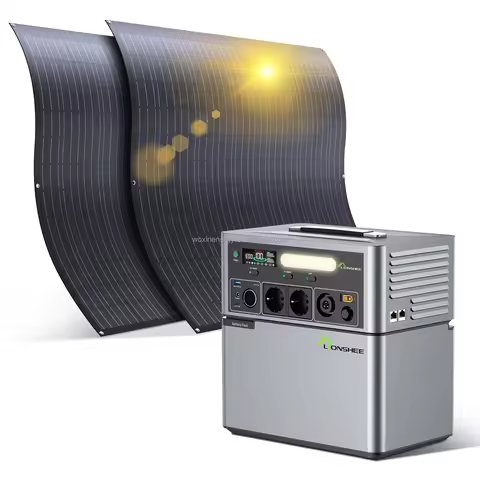 2.5kw Off Grid Solar Generator 2500W Inverter Box 1kwh LiFePo4 Battery 240W Flexible Panel Portable 