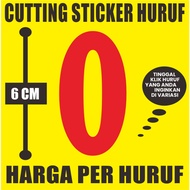 Cutting sticker Number T 6 cm (per number)