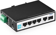 6 Port Mini Gigabit Industrial DIN-Rail PoE Switch, 4 x 100/1000Mbps POE Ports, IEEE802.3af/at, 1G U