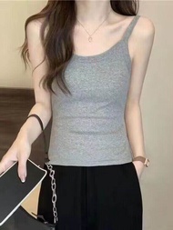 Áo Ba Lỗ Không Tay Pure HongKong Style Cỡ Lớn Mùa Hè Cho Nữ Áo Khoác Ngoài Ôm Vừa Vặn Áo Lót Không T