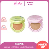 Emina Glow & Matte 3in1 Skincare Cushion SPF 50 PA++++ 13 G | Flawless Lightweight Make Up Foundatio