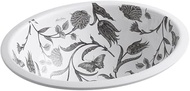 KOHLER K-14218-BT-0 Botanical Study Design on Caxton Undermount Bathroom Sink, White