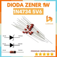 5.6v Diode Zener 1w 1N4734 Diode 5v6 5.6v 5.6 5.6 5.6 d.6 v 1 1.0 1.0 w DO-41