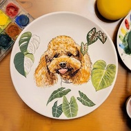 【客製化禮物】InjoyPet 寵物客製-彩繪陶瓷盤 8吋圓盤