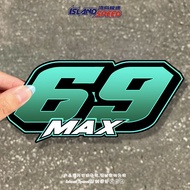 Green No. 69 MAX Racing Style Design Creative Car Stickers Electric Car Locomotive Rear Stickers