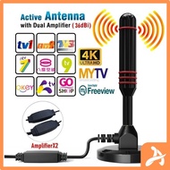 2X AMPLIFIER HIGH GAIN 36DBi HD DIGITAL INDOOR OUTDOOR BOOSTER ANTENNA FREEVIEW MYTV DVB-T2 AERIAL D