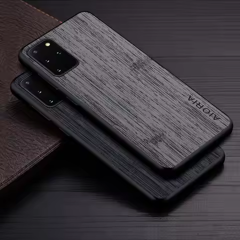 Case for Samsung Galaxy S20 Ultra Plus FE 5G funda bamboo wood pattern Leather cover Luxury coque fo