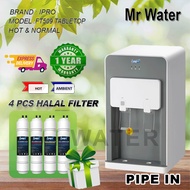 IPRO MILD ALKALINE TABLETOP WATER DISPENSER FT509 - 4 STAGES JAKIM HALAL FILTER