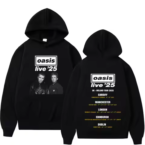 Rock Band O-Oasis Live '25 UK & Ireland Tour 2025 Print Sweatshirt Men Clothing Pullover Unisex Hara