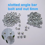 50 Pair SLOTTED ANGLE BAR SCREW BOLT AND NUT 6MM CROSS SCREW