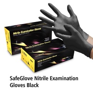HITAM (1Pack) Black Nitrile Rubber Gloves/Non Latex Powderless Gloves/Latex Gloves