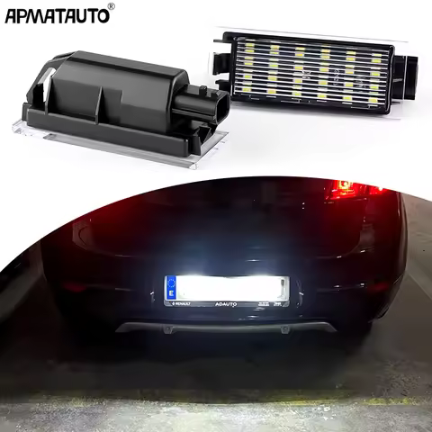 2Pcs Car Led Number License Plate Lights Canbus No Error For Renault Clio 3 2005-2014 Clio 4 2012-20