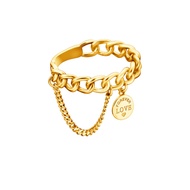 Citigems 916 Gold Chain Love Ring