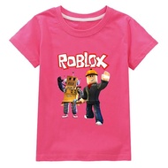 เสื้อยืดแขนสั้นลายการ์ตูนเกม roblox เสื้อผ้าสำหรับเด็กผู้ชายและแบบลำลองสำหรับเด็กผู้หญิง