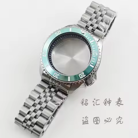 42mm Diving Modified Watch Case Jubilee Bracelet S‑Crown Replacement Parts for NH34 NH35 NH36 NH38 N