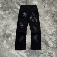 Chrome Hearts & 克羅心 拼皮 牛王 牛仔褲長褲