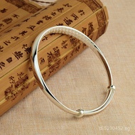 Sterling Silver Push-Pull Bracelet for Mom9999Smooth Surface Women's Silver Bracelet One Piece Whole