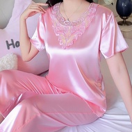 Halloween Home Dress 2 Piece Solid Color Silk For Women Pajama Dress Large Lace Sweet Thin Summerchr