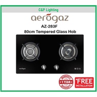 Aerogaz 80cm Tempered Glass 2 Burner Gas Stove Cooker Hob AZ-283F
