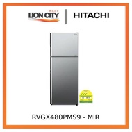 Hitachi RVGX480PMS9 - MIR 2-Door Deluxe Glass Inverter Refrigerator R-VGX480PMS9