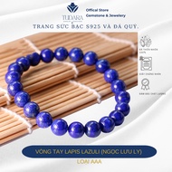 Single bracelet, wrapped with 3 lapis lazuli lapis lazuli) 7.5mm, grade A product with inspection ce
