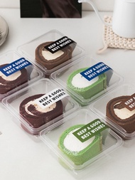 Internet Celebrity Single Cake Roll Packing Box Transparent Cut Slice Tiramisu Box Cold Extract Yogurt Coconut Jelly Bowl