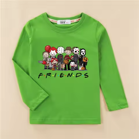 American Horror Story T-shirt Baby Boys Long Sleeve Shirt Halloween Cartoon Tops Children Spring and