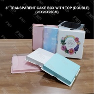 8 INCH TRANSPARENT CAKE BOX WITH TOP DOUBLE