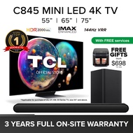 TCL C845 Mini LED Google TV Android TV 55 65 75 inch | HDR 10+ | IMAX Enhanced | Dolby Vision IQ | Dolby Atmos | Onkyo | MEMC | 144 Hz VRR