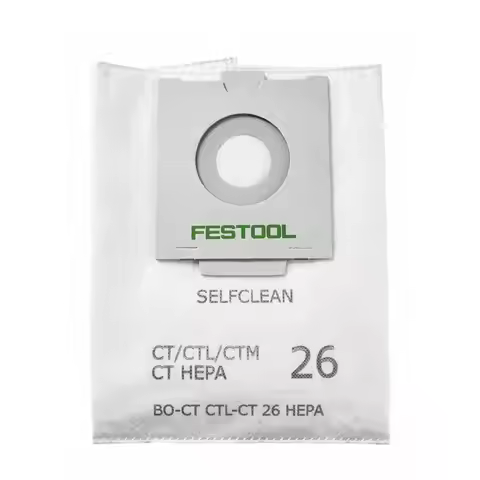 Original FESTOOL SelfClean Dust Bag for CT/CTL/CTM HEPA Filter Bag 26/36L Capacity Vacuum Cleaner Ac