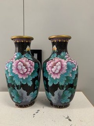 景泰藍花瓶一對