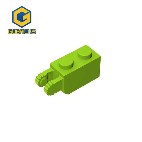 Gobricks 10PCS Brick Hinge Brick 1 x 2 Locking with 2 Fingers Vertical End 9 Teeth compatible with l